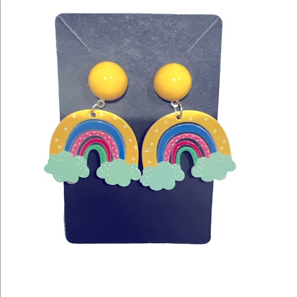 Jewelry - Rainbow earrings. Butterfly backing. Nickel free.Bundle to save shipping cost.